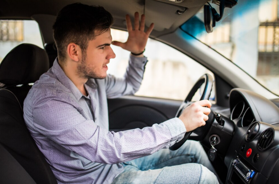 man in the car