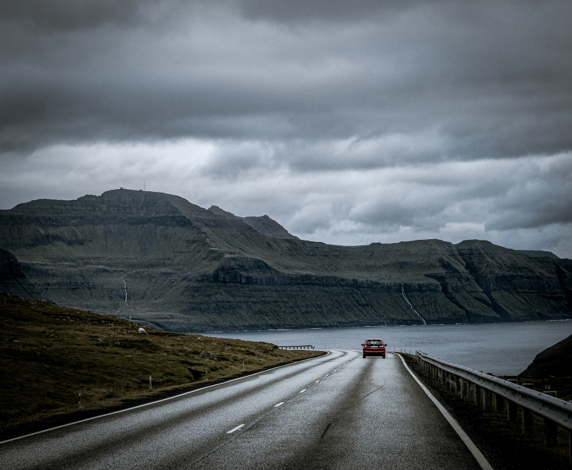 A shot of the beautiful nature such as the cliffs, sea, mountains of the Faroe Islands