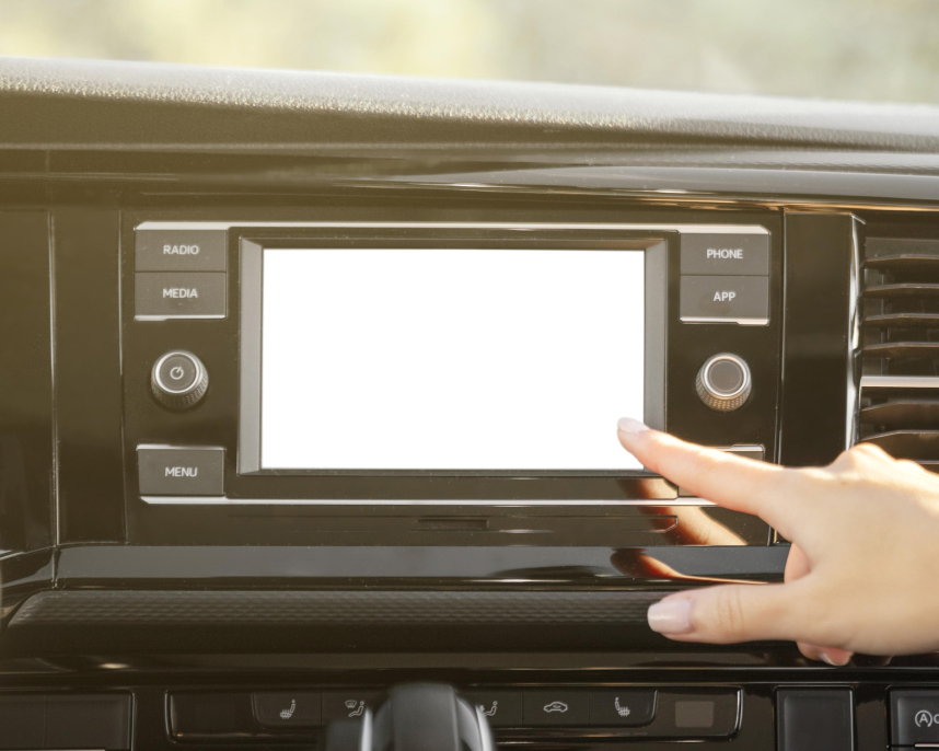 close-up-hand-car-radio