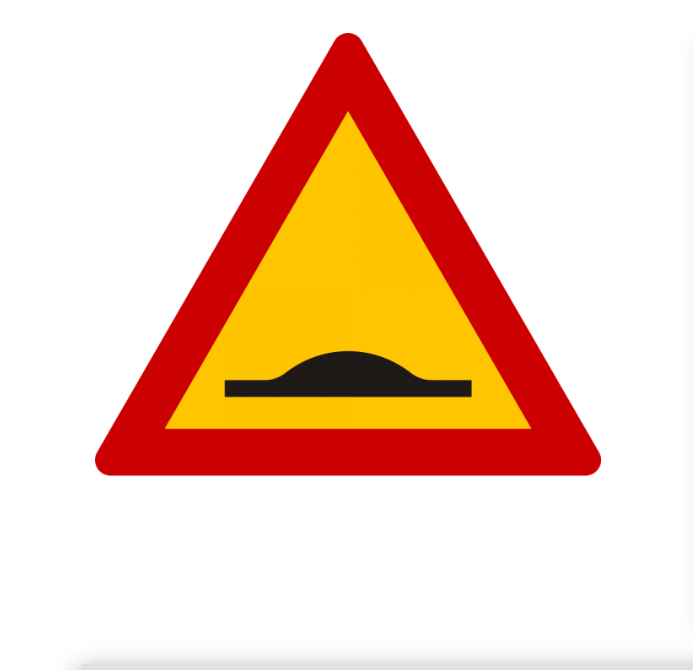 Πινακίδα Κινδύνου Κ10 Επικίνδυνα υπερυψωμένο οδόστρωμα ή απότομη κυρτή αλλαγή της κατά μήκος κλίσης της οδού