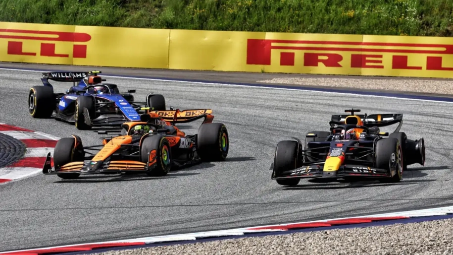 Max Verstappen causing a collision with Lando Norris