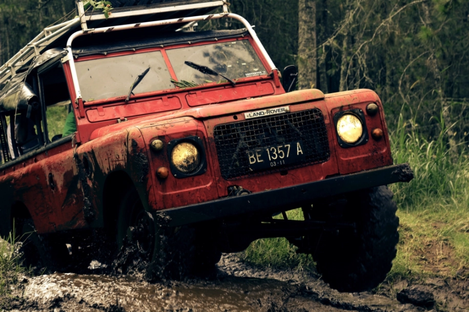 car stuck in mud