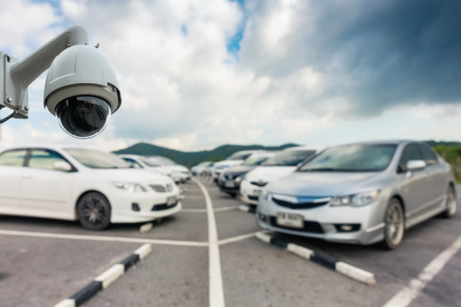 CCTV camera on car parking