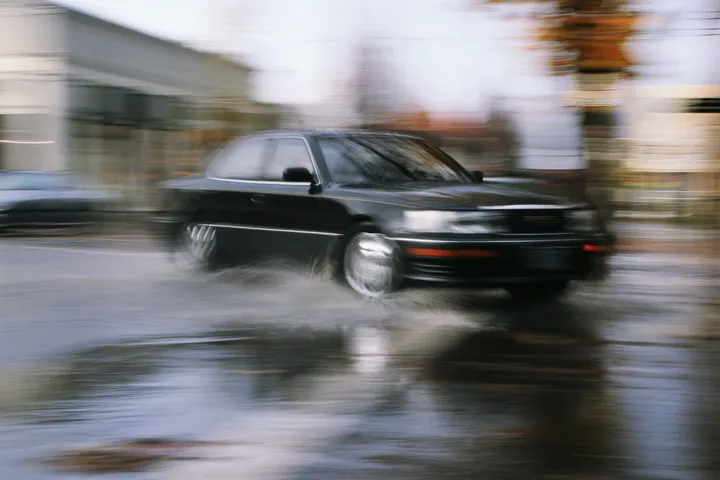 car in water